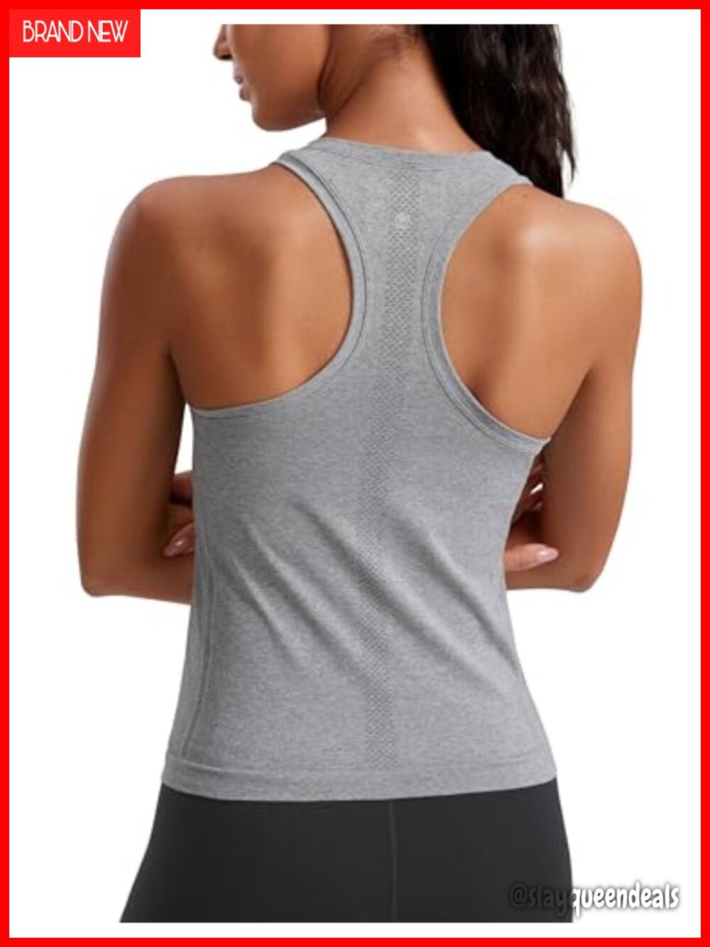 Seamless Racerback Tank Top Waist Length Running Gym Workout
